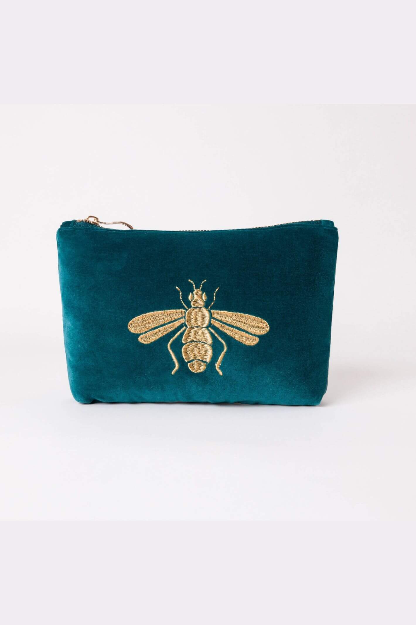 Elizabeth Scarlett Rich Blue Honey Bee Mini Velvet Pouch – Experience