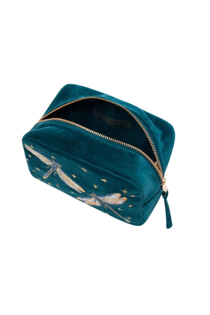 Elizabeth Scarlett Teal Dragonfly Cosmetics Bag