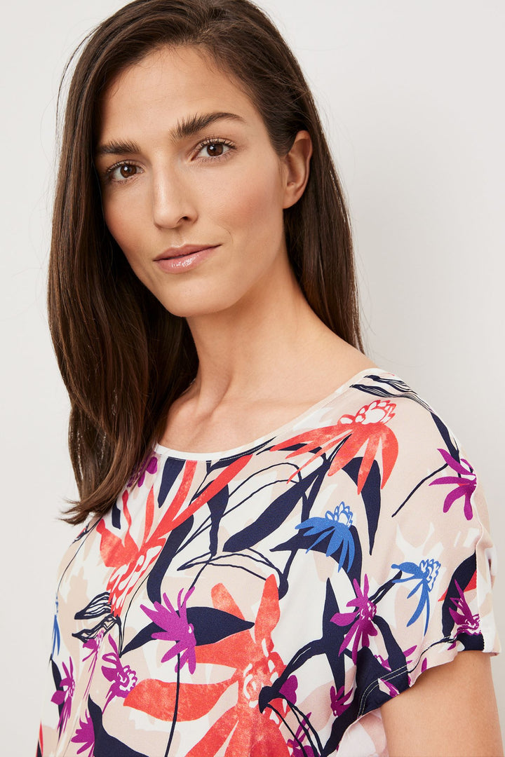 Gerry Weber 170242 Blueberry Abstract Floral Print Top