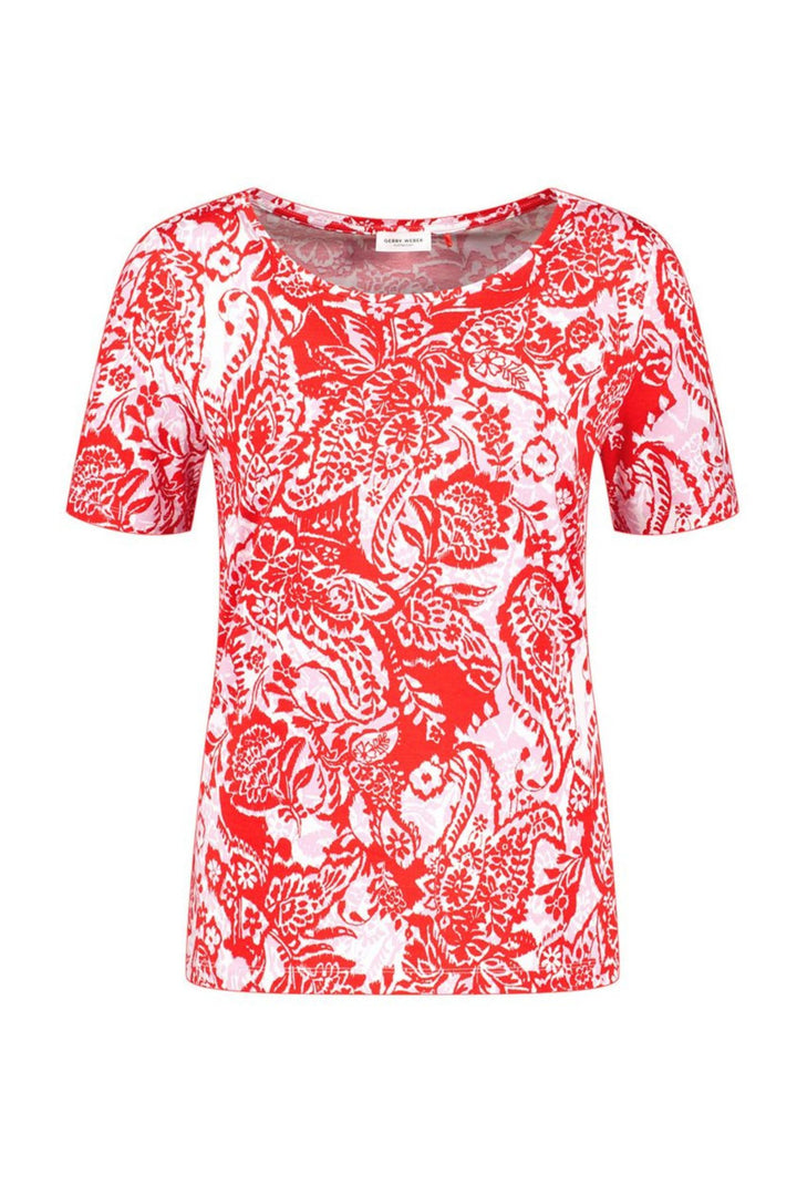 Gerry Weber 170264 Orange & Lilac Floral Print T-Shirt