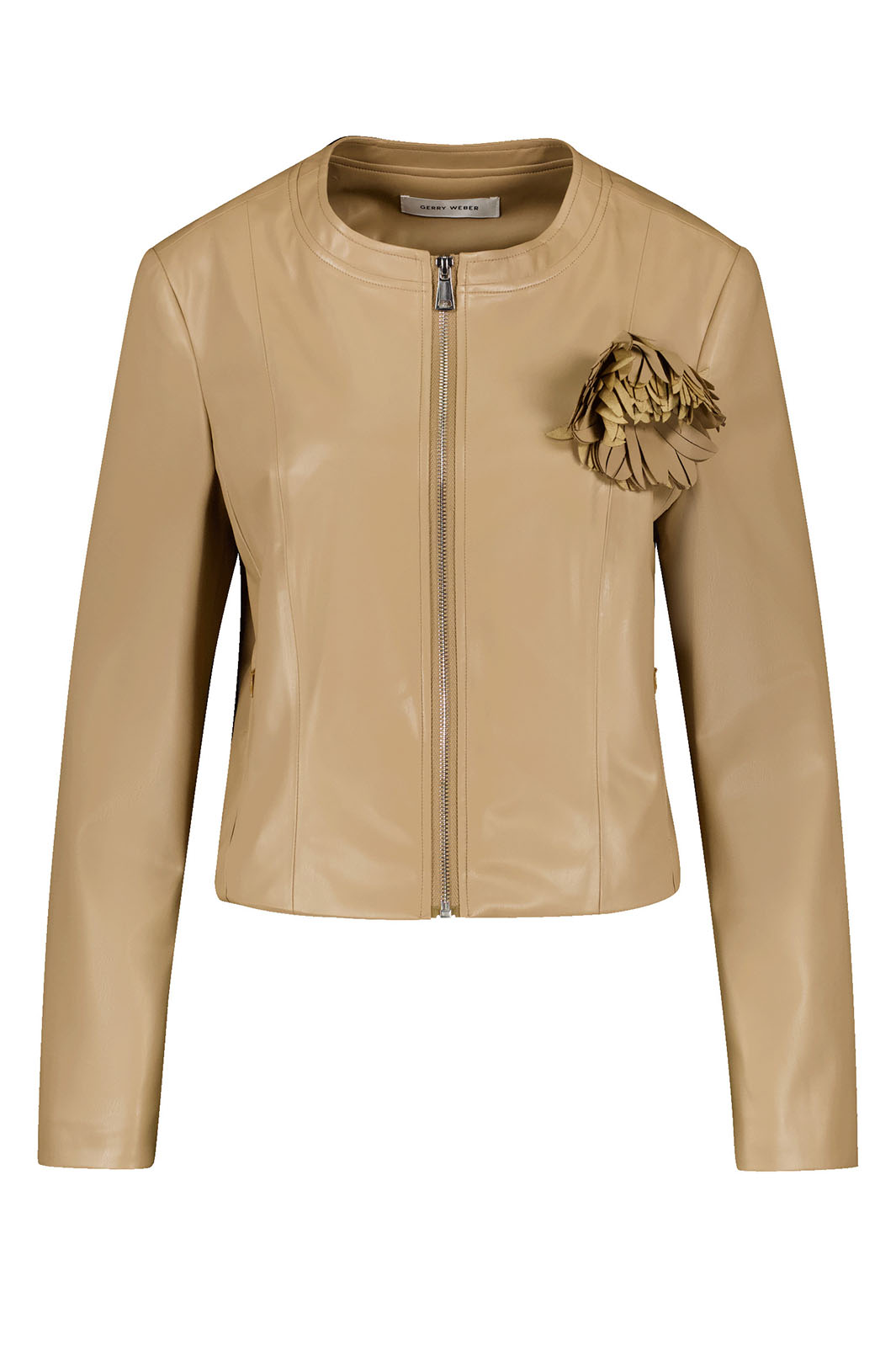 Gerry Weber Beige Faux Leather Coated Jacket 430026 - Experience Boutique