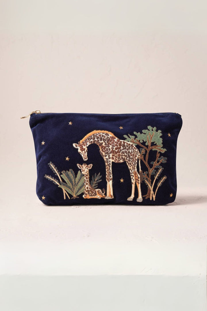 Giraffe Mother & Baby Everyday Pouch: Navy