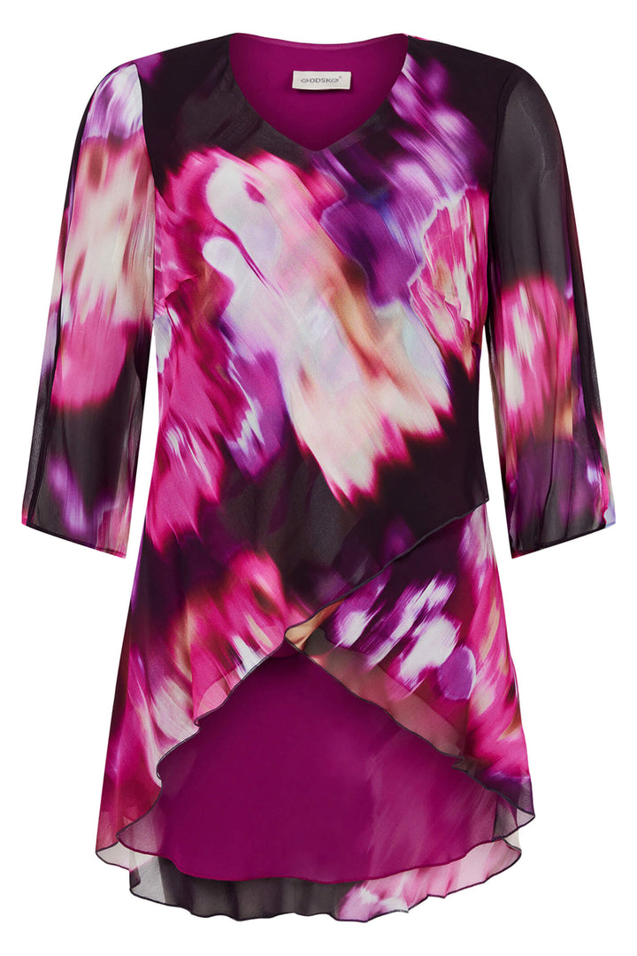 Godske 14353-1043-43 Pink Print Tunic Top - Experience Boutique