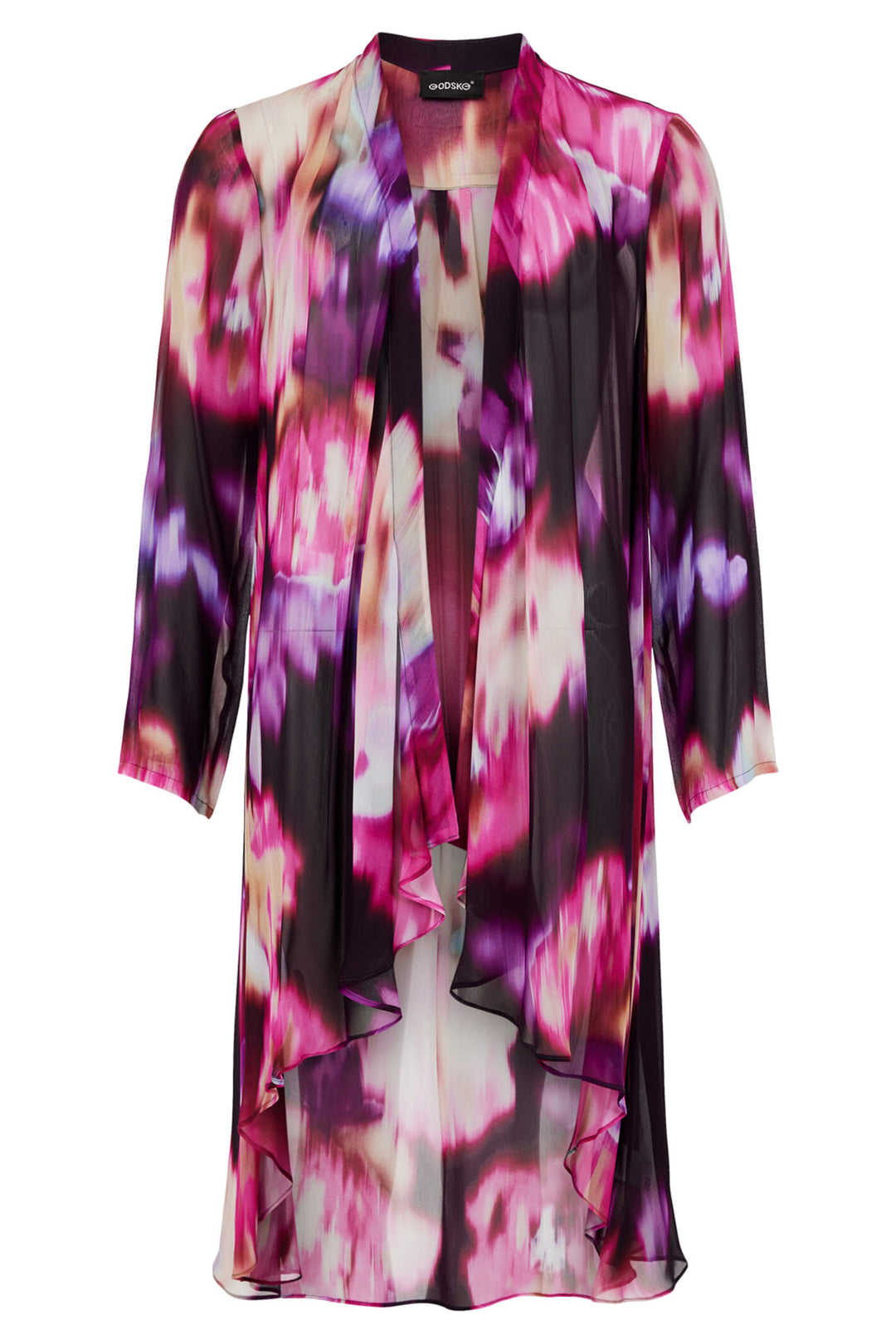 Godske 17300-1043-43 Pink Long Print Jacket - Experience Boutique