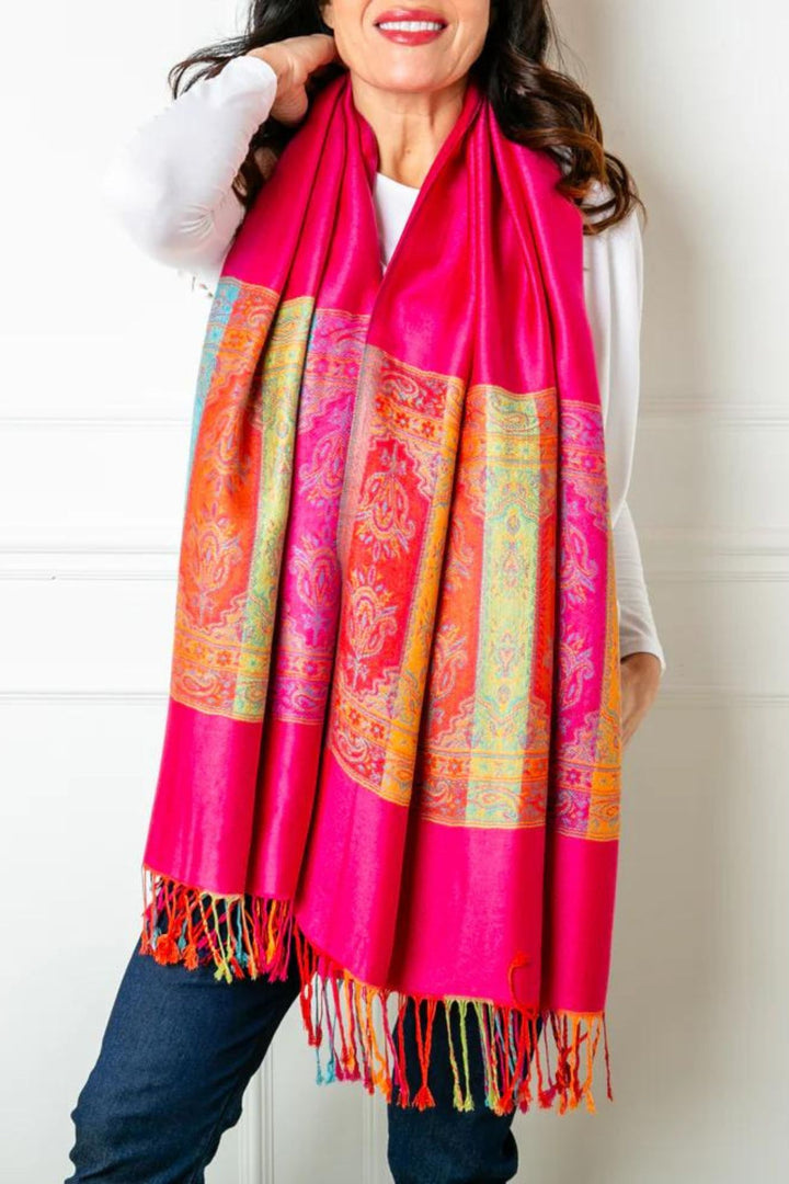 Hot Pink Silky Seville Pashmina