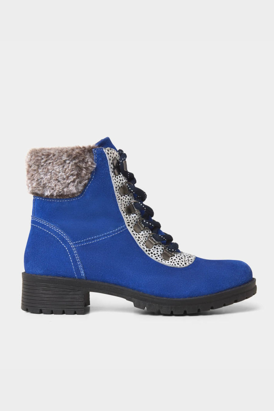 Joe Browns KA320A Cobalt Blue Robyn Suede Chunky Boots