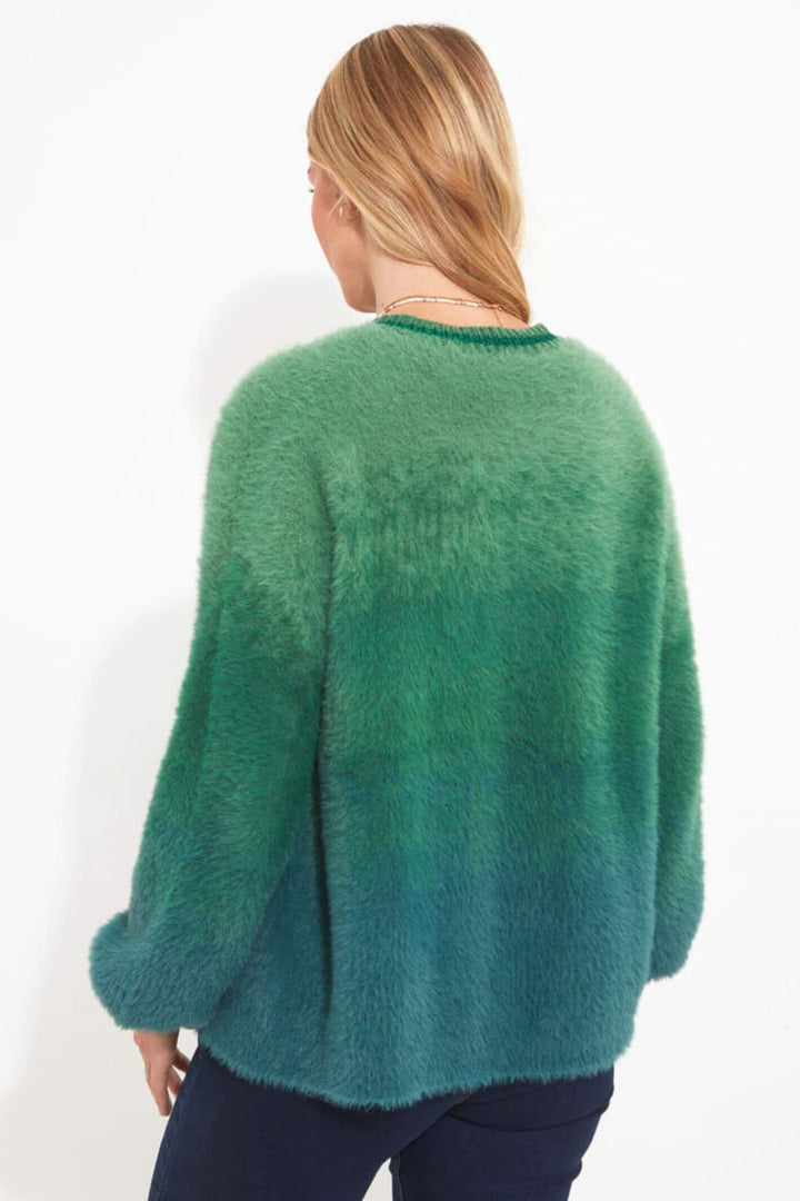Joe Browns WK700 Green Ibiza Fluffy Knit Cardigan