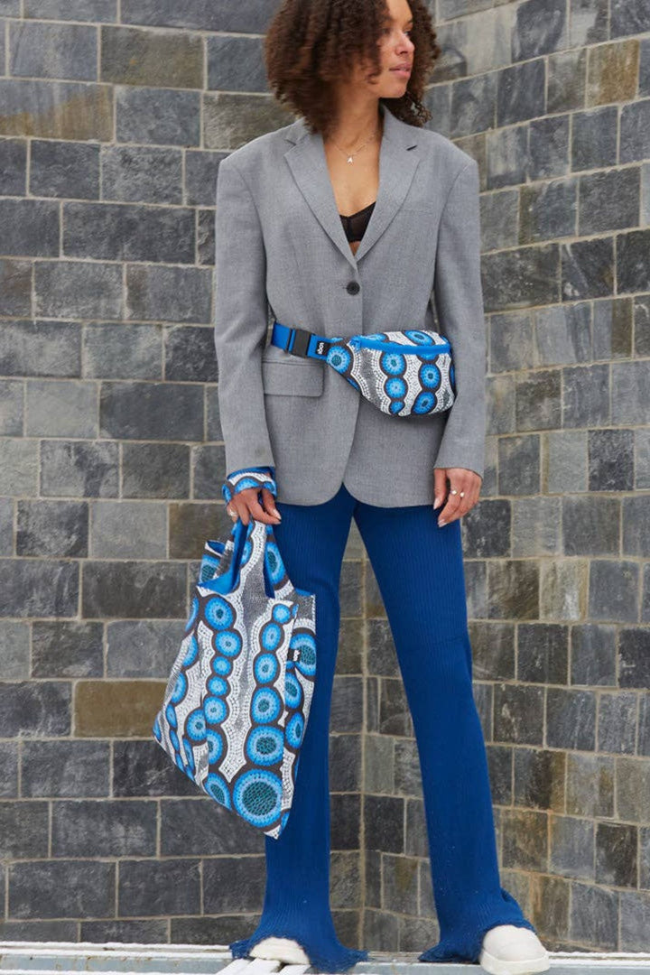 Loqi Blue Kirsten Nangala Egan Water Dreaming Recycled Tote Bag