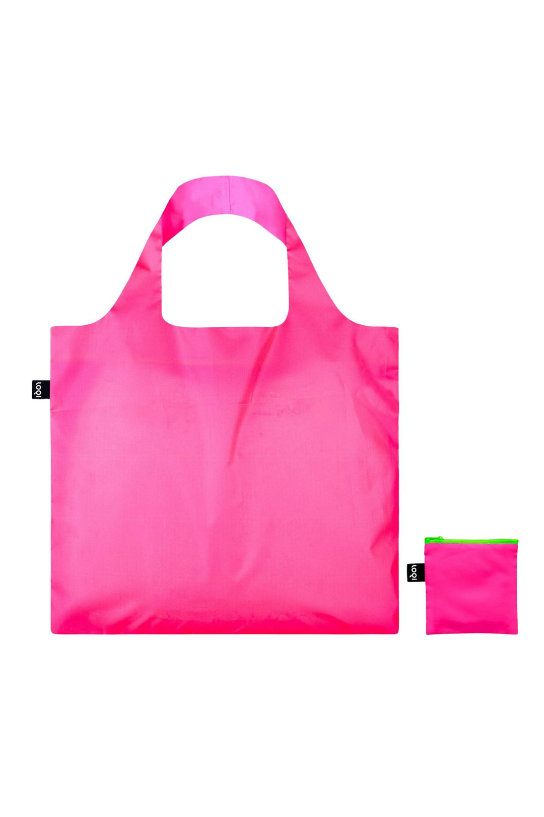 Loqi Neon Pink Foldable Recycled Tote Bag