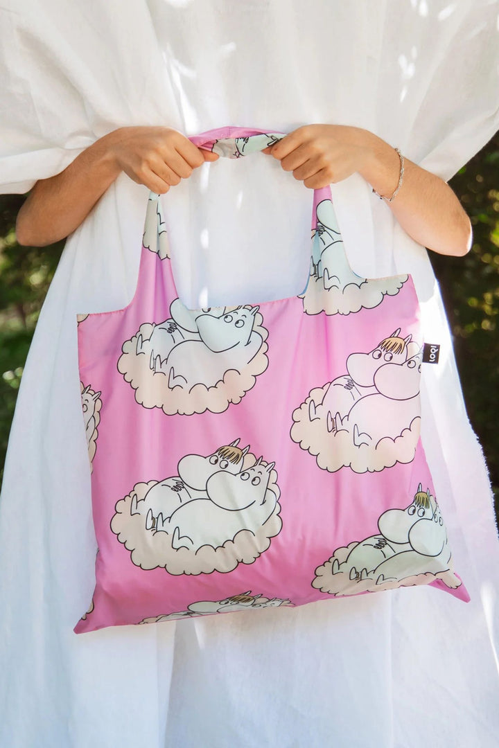 Loqi Pink Moomin Cloud Recycled Tote Bag