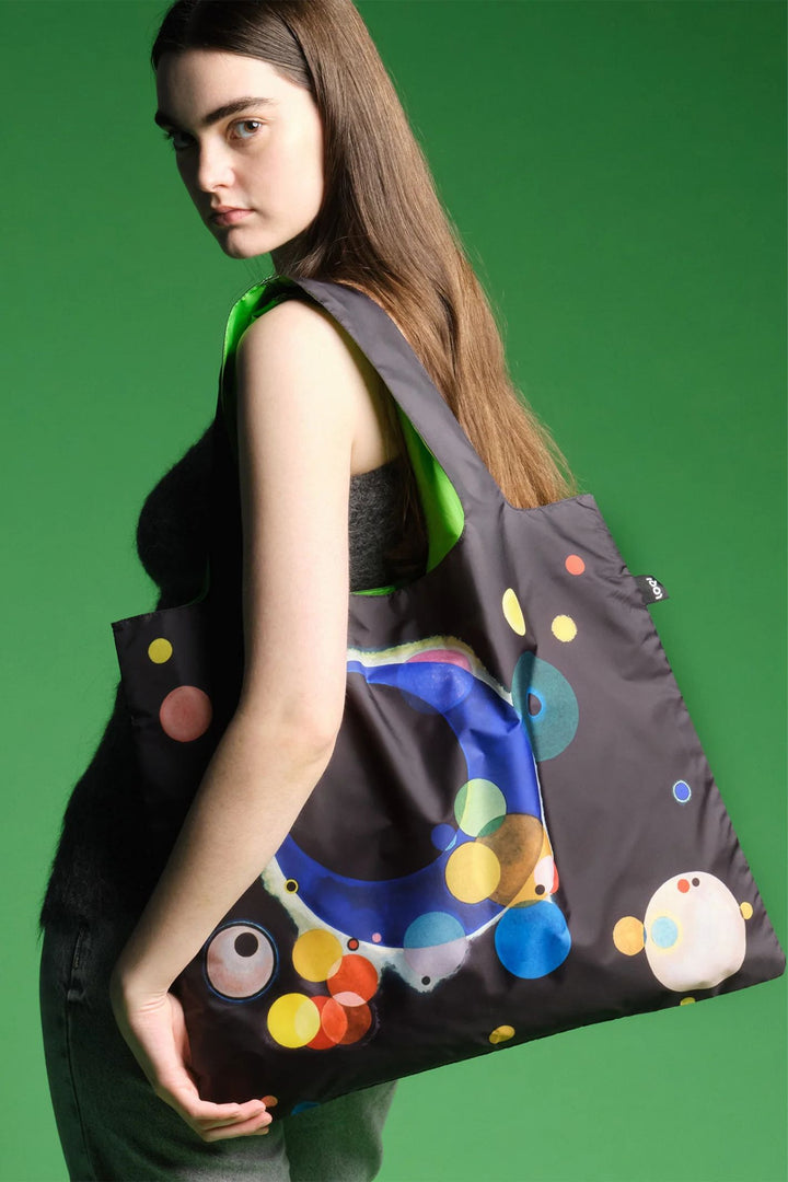 Loqi Black Wassily Kandinsky Several Circles Recycled Tote Bag