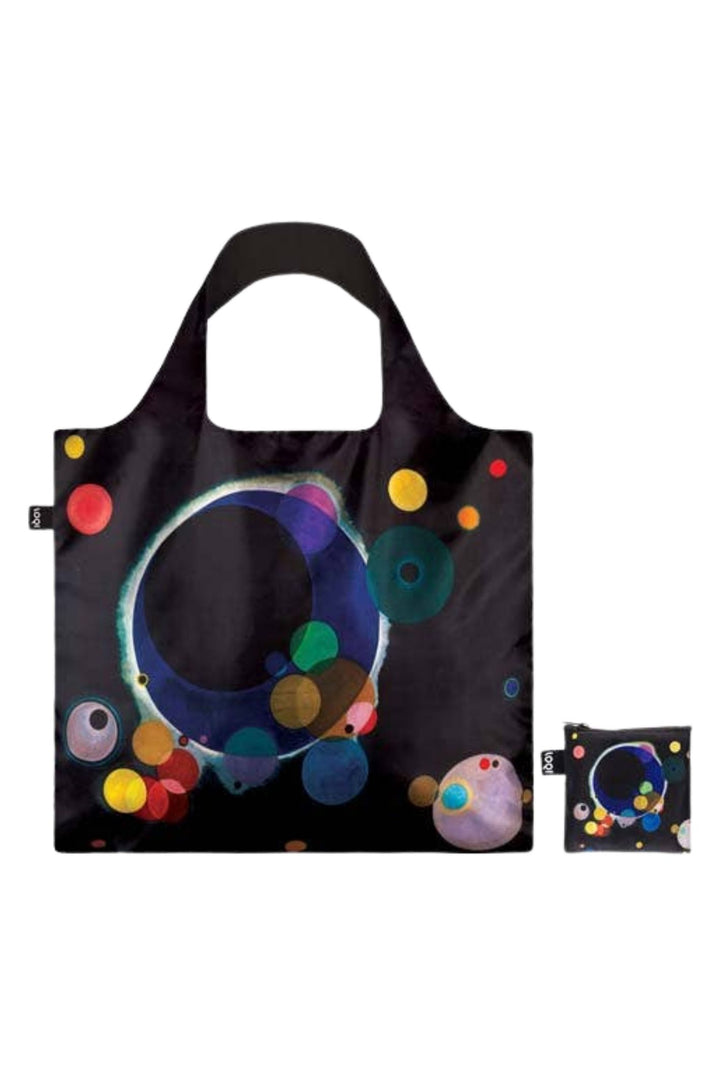 Loqi Black Wassily Kandinsky Several Circles Recycled Tote Bag