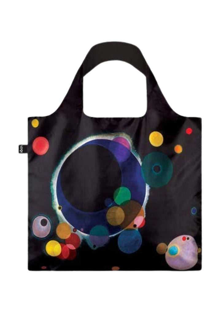 Loqi Black Wassily Kandinsky Several Circles Recycled Tote Bag