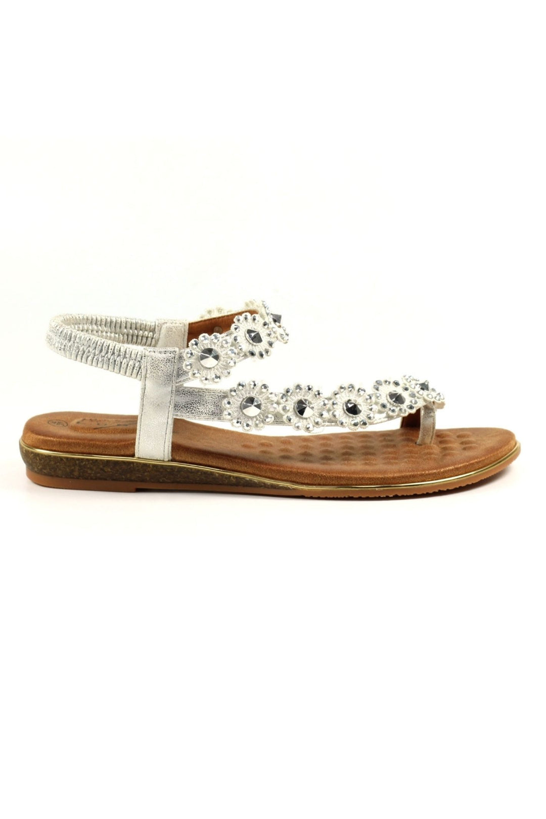 Lunar JLH455 Silver Charlotte II Floral Sandals