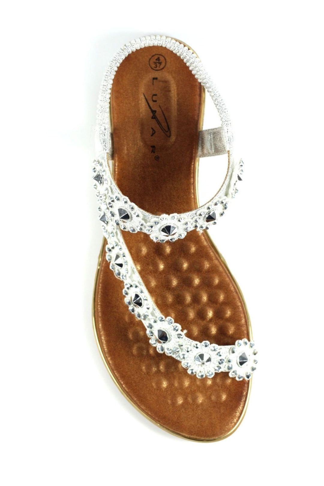 Lunar JLH455 Silver Charlotte II Floral Sandals