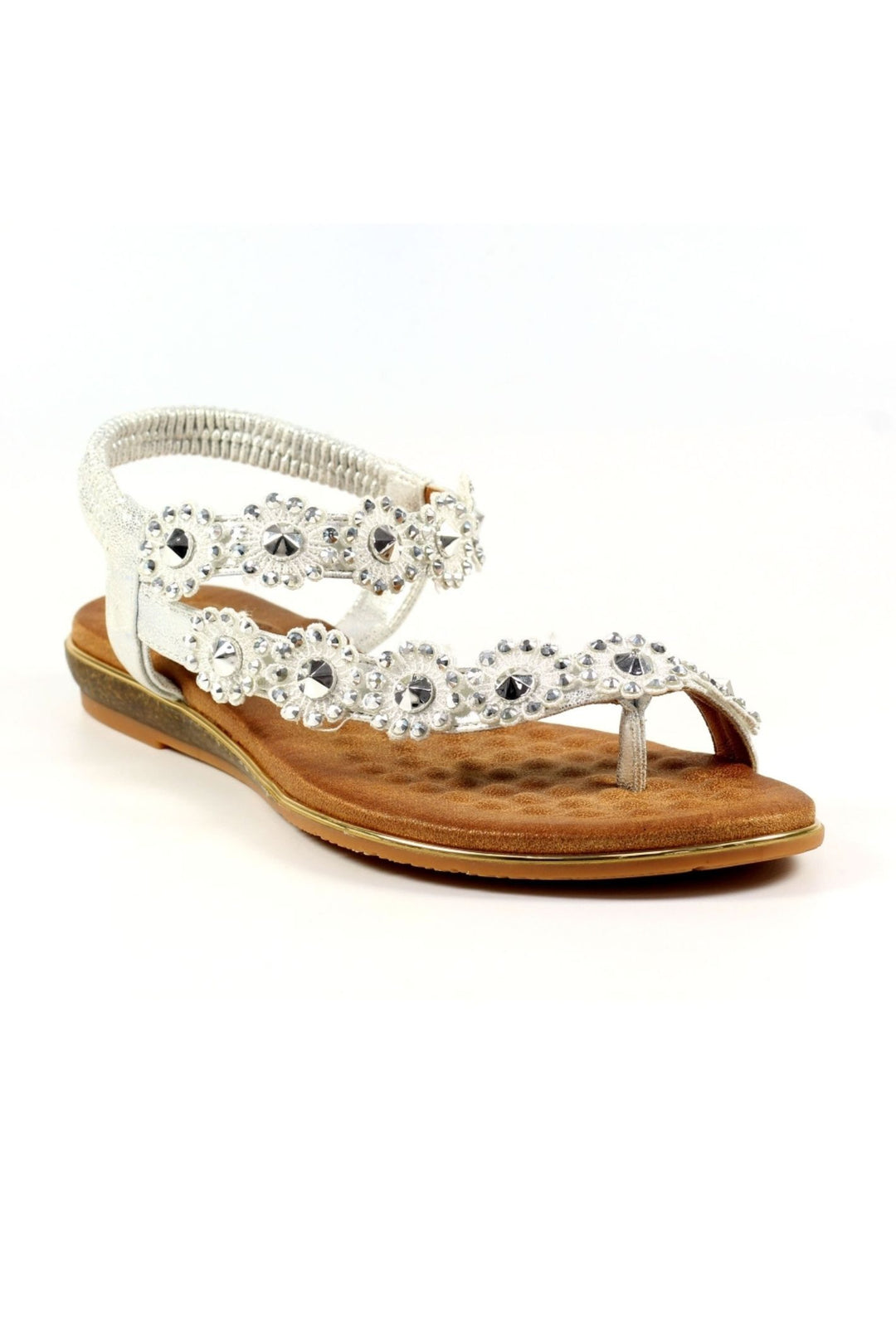 Lunar JLH455 Silver Charlotte II Floral Sandals