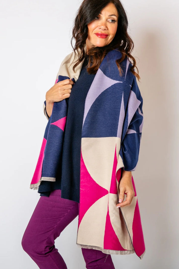 Navy & Pink Tone Toronto Super Soft Scarf