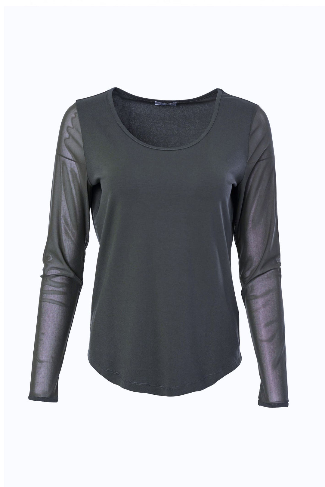 Naya NAW23 106 Grey Mesh Sleeve Top