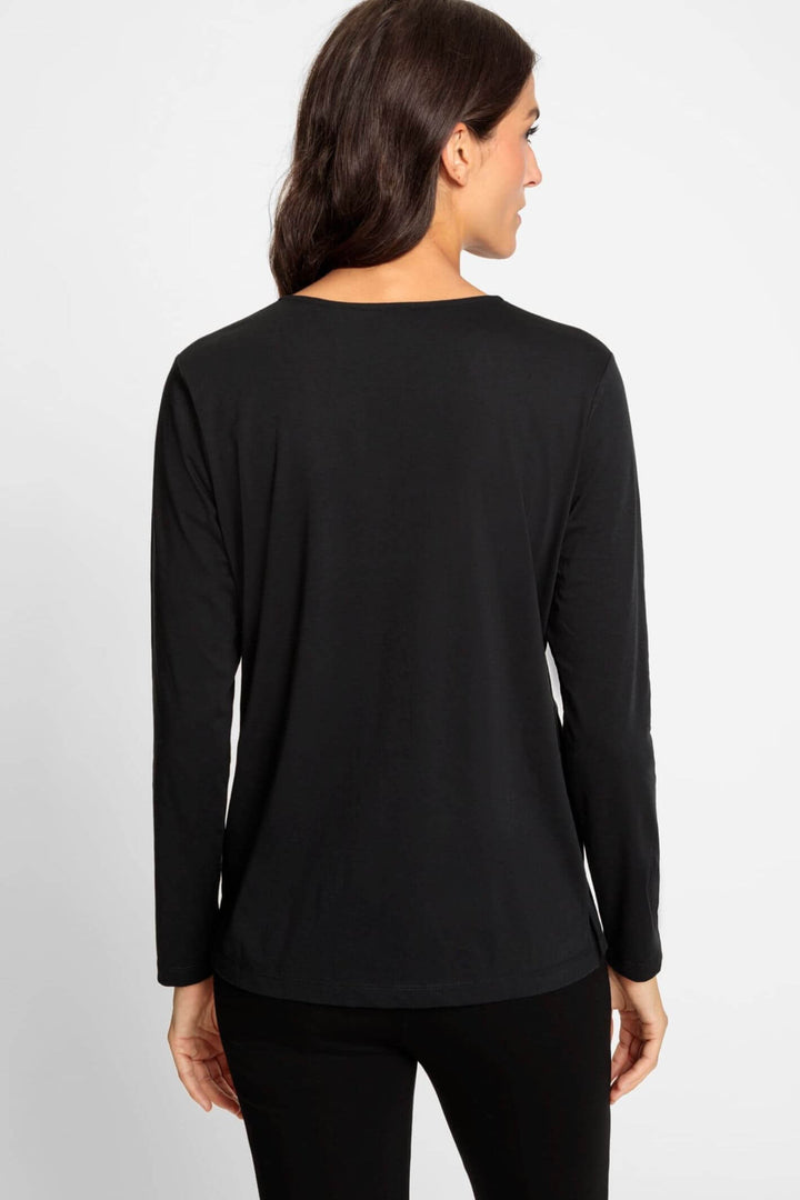 Olsen 11104676 Black Jewel Embellished Top