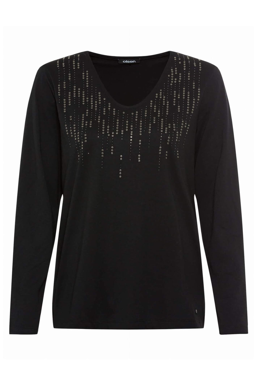 Olsen 11104676 Black Jewel Embellished Top