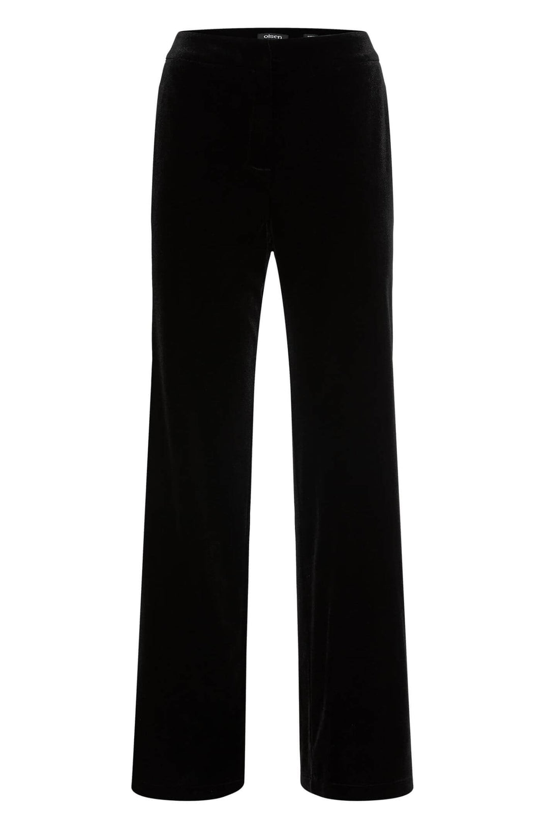 Olsen 14002116 Black Velour Straight Leg Trousers