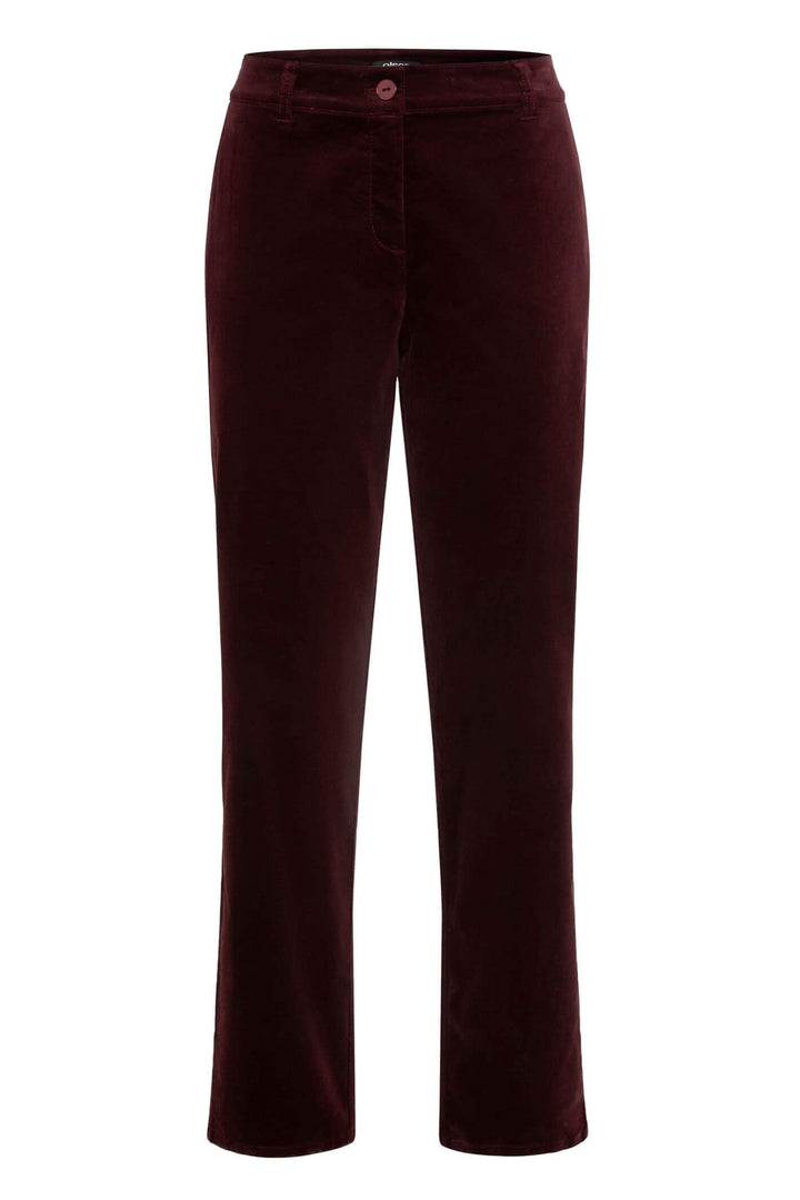 Olsen 14002132 Mulberry Lisa Straight Fit Velour Trousers