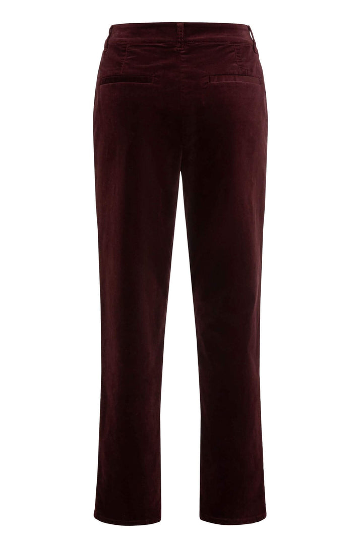 Olsen 14002132 Mulberry Lisa Straight Fit Velour Trousers