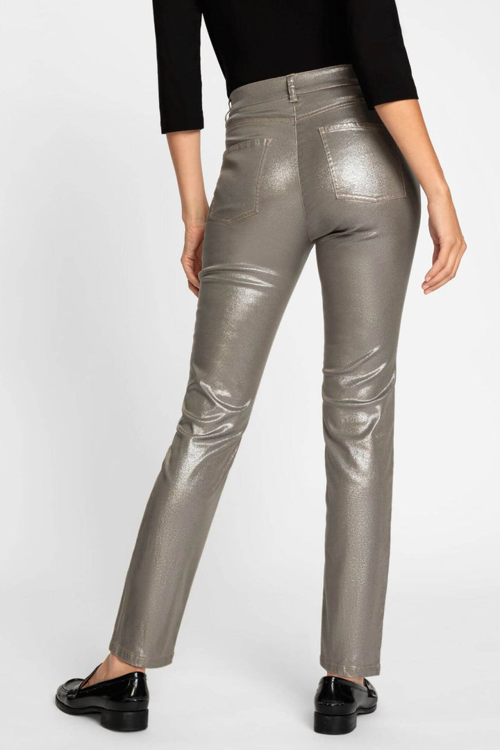 Olsen 14002133 Champagne Metallic Mona Slim Trousers