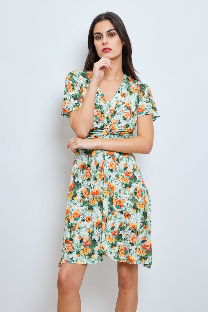 Orange Rose Floral Emma Dress