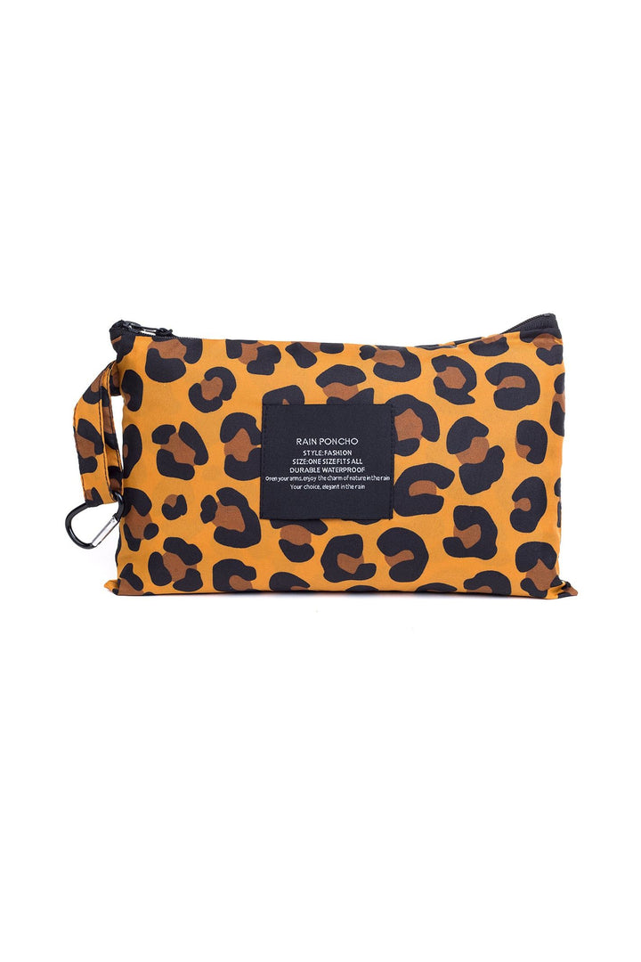 Park Lane Leopard Print Waterproof Poncho Pack-a-mac