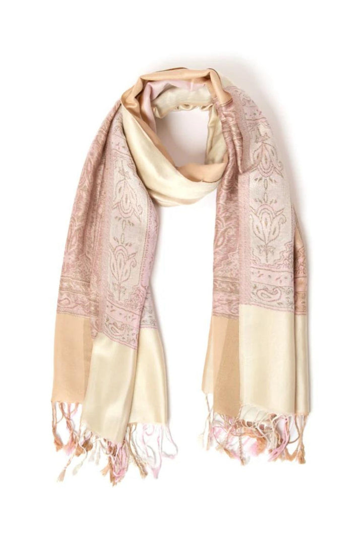 Pastel Pink & Gold Silky Seville Pashmina