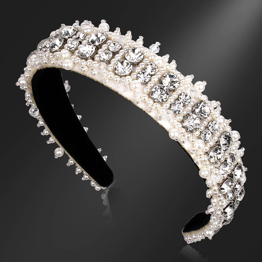 Pearls and Crystals Ivory Headband