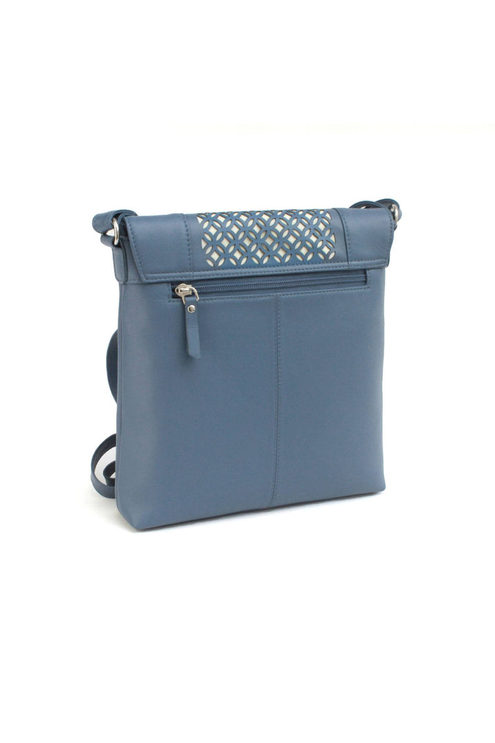 Slate Blue Leather Janice Handbag