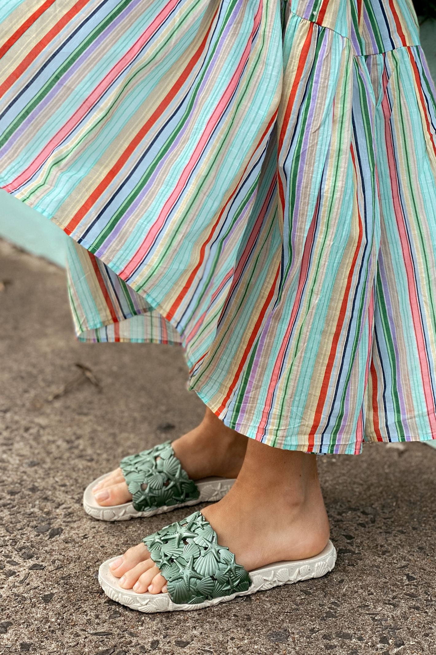 Metallic discount green sandals