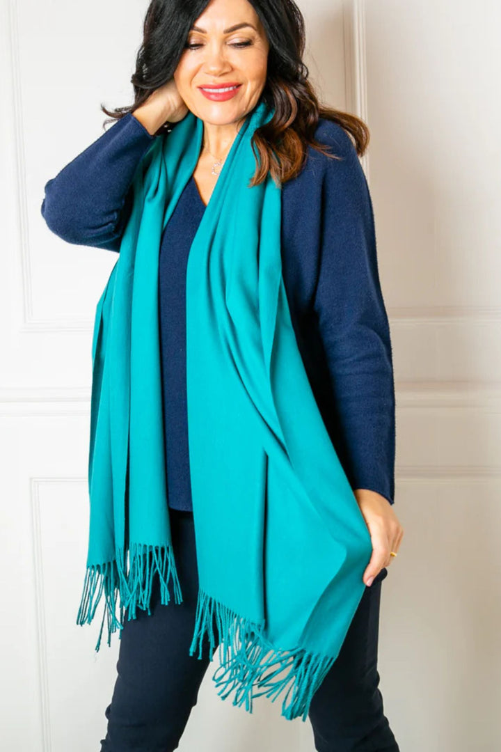 Teal Super Soft Cashmere Mix Pashmina