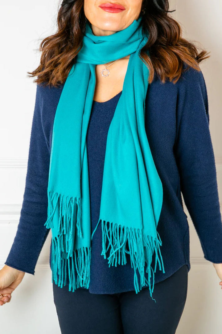 Teal Super Soft Cashmere Mix Pashmina