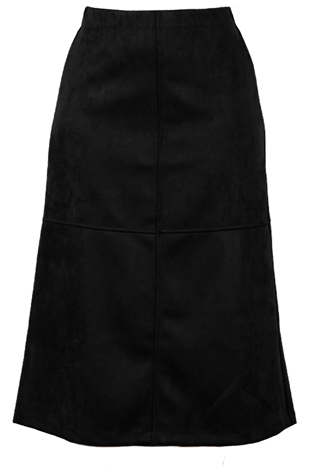 Uchuu CF24-210 Black Faux Suede Midi Skirt - Experience Boutique