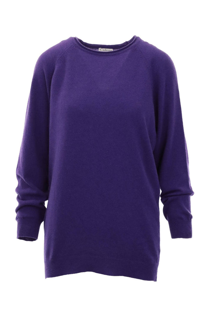 Ultraviolet Purple Cashmere Blend Raglan Sleeve Jumper