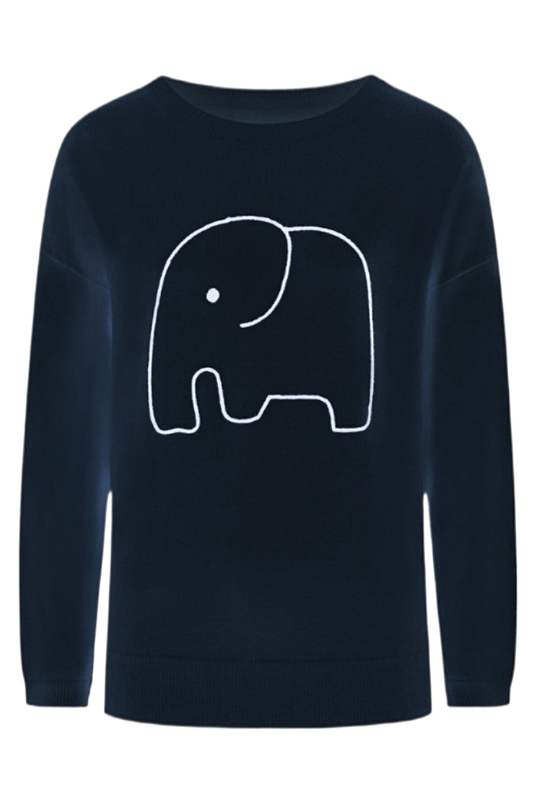 Alice Collins 033A254 Navy Elephant Embroidered Jumper - Experience Boutique