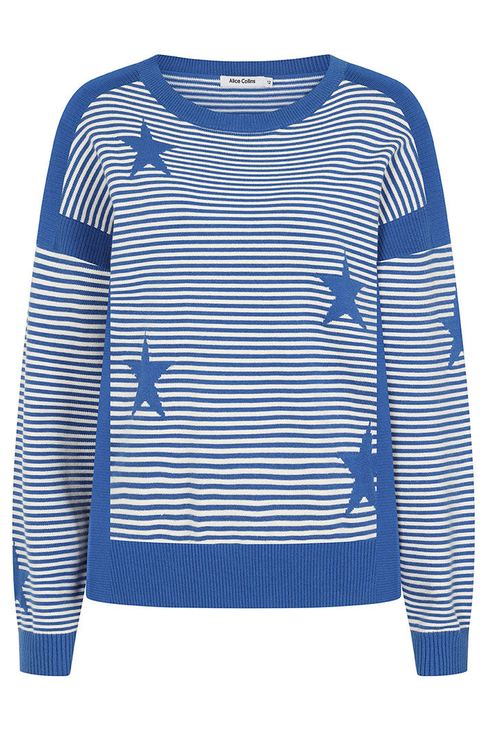 Alice Collins 033A278 Una Fjord & Wild Oat Star Knit Jumper ...