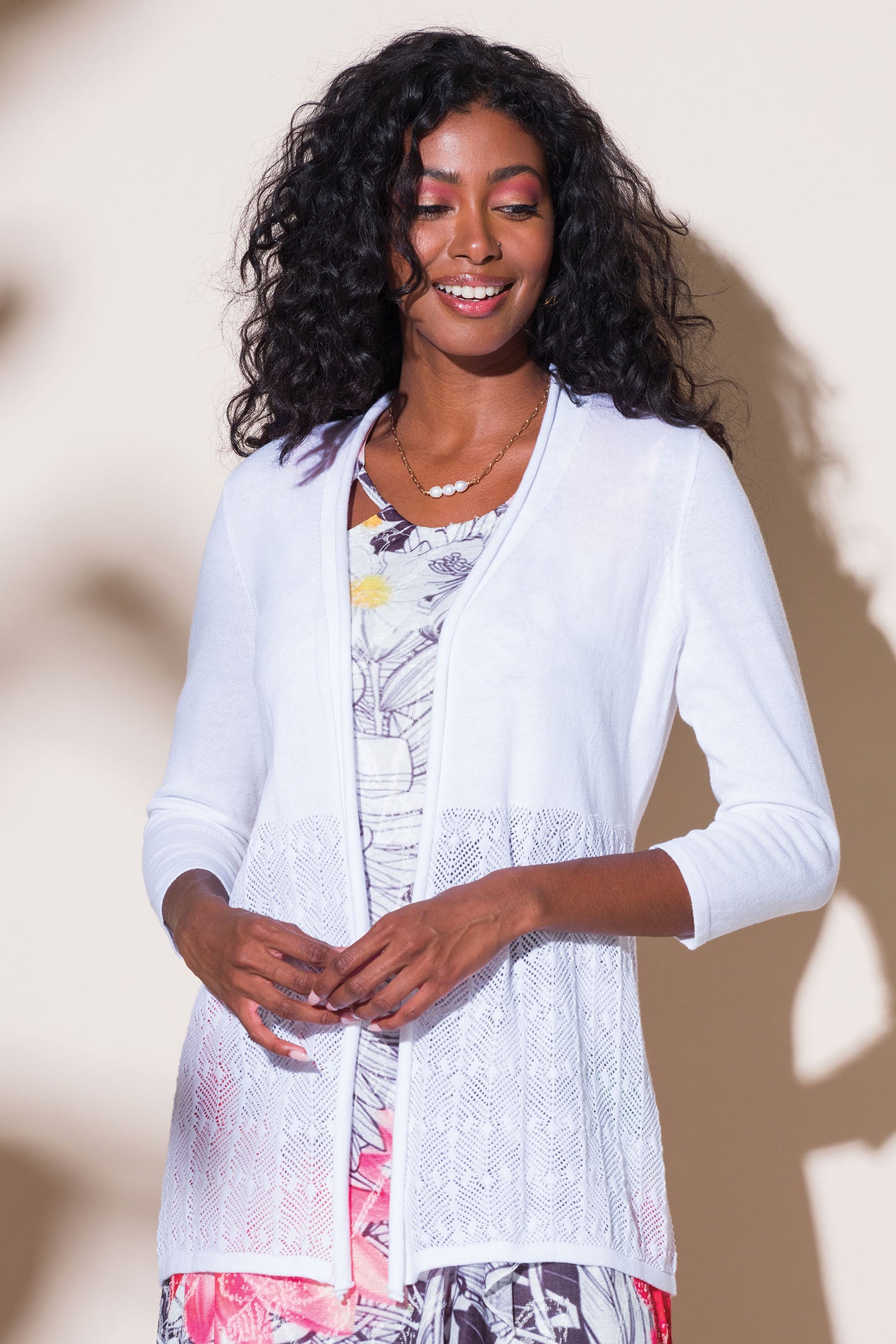 Alison Sheri 43409 White Lightweight Cardigan Experience