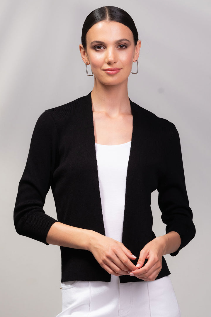 Alison Sheri Cardigan Shrug Black Fine Knit A45239 - Experience Boutique