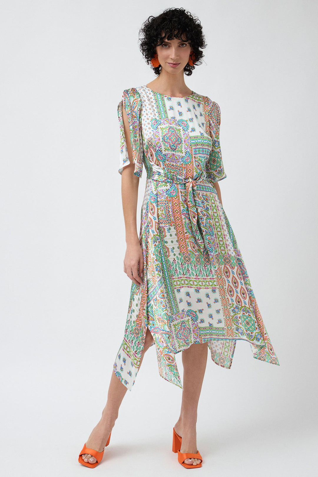 Bariloche Calo Dress White Multicolour Patchwork Print - Experience Boutique