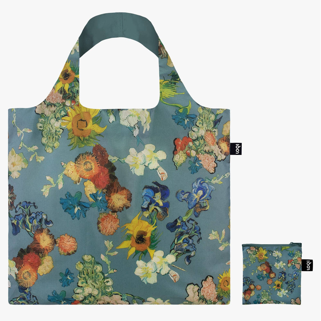 Loqi Van Gogh Museum Blue Flower Pattern Recycled Tote Bag