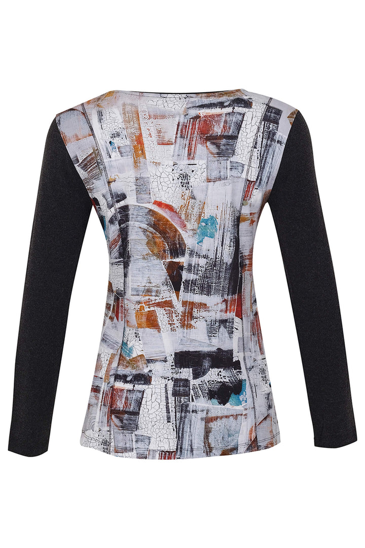 Dolcezza 73630 Black Francesco D'Adamo Print Long Sleeve Top