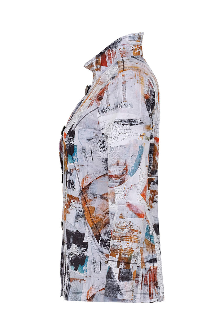 Dolcezza 73637 Off White Francesco D'Adamo Print Jacket - Experience Boutique