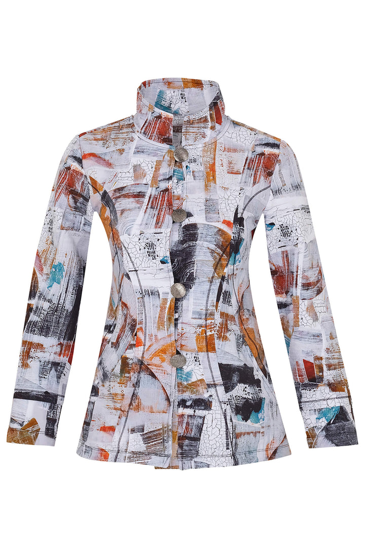 Dolcezza 73637 Off White Francesco D'Adamo Print Jacket - Experience Boutique