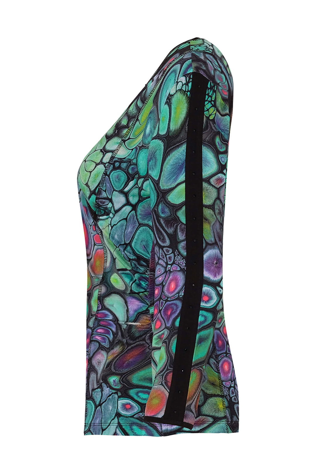 Dolcezza 73661 Green Maria Brookes Print Wrap Style Top - Experience Boutique