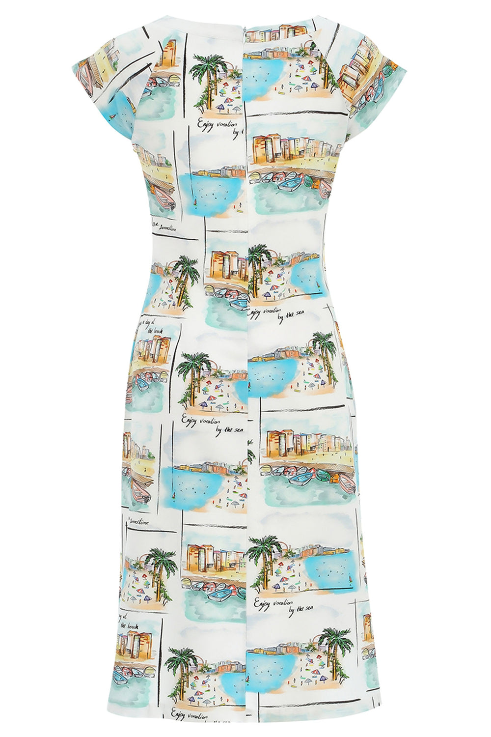 Dolcezza Dress Vacations By The Sea Print 25118 - Experience Boutique