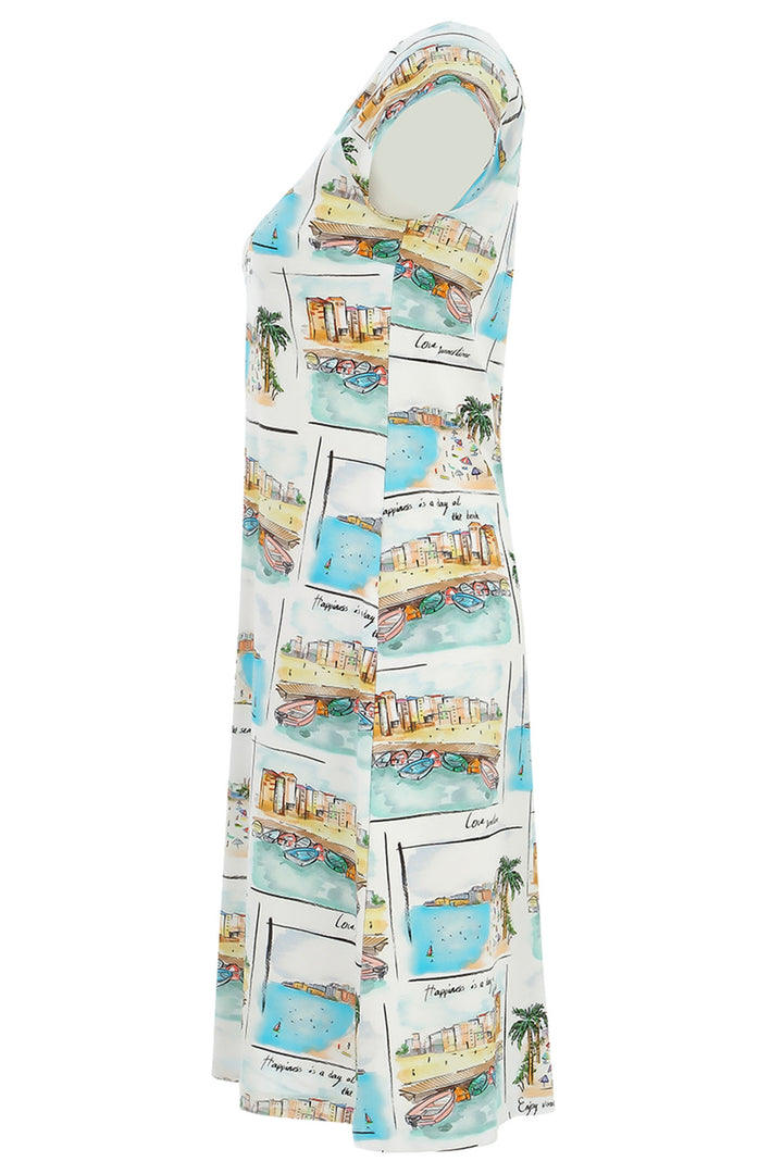 Dolcezza Dress Vacations By The Sea Print 25118 - Experience Boutique